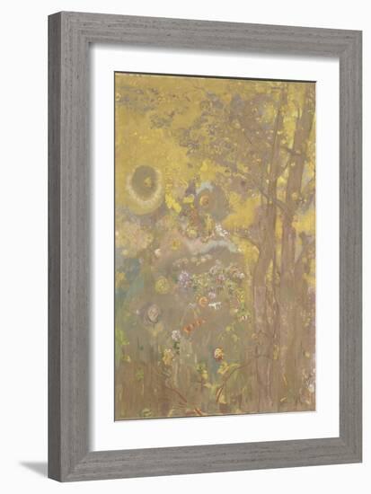 Trees on a Yellow Background, 1901-Odilon Redon-Framed Giclee Print