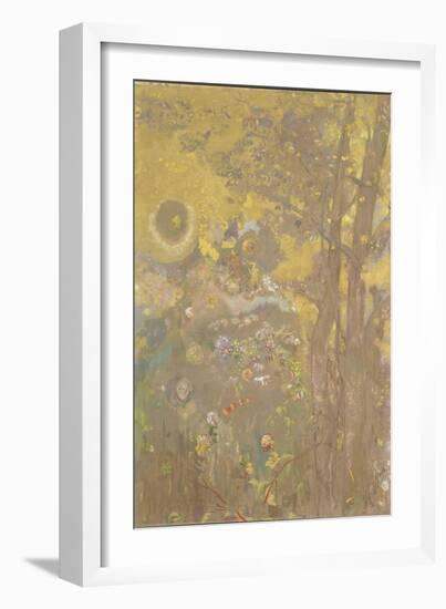 Trees on a Yellow Background, 1901-Odilon Redon-Framed Giclee Print