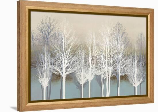 Trees on Aqua-Kate Bennett-Framed Stretched Canvas