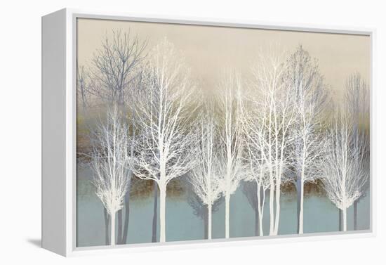 Trees on Aqua-Kate Bennett-Framed Stretched Canvas