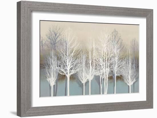 Trees on Aqua-Kate Bennett-Framed Art Print