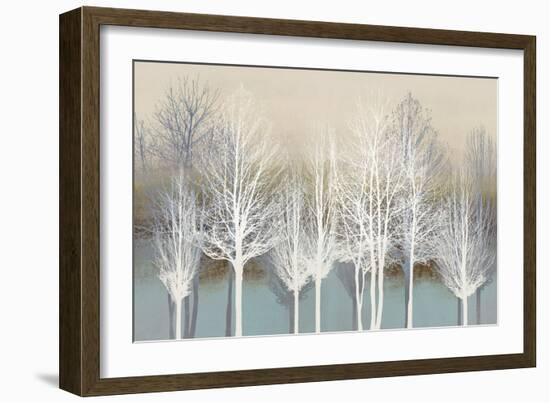 Trees on Aqua-Kate Bennett-Framed Art Print