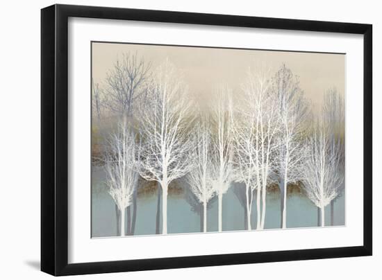 Trees on Aqua-Kate Bennett-Framed Art Print
