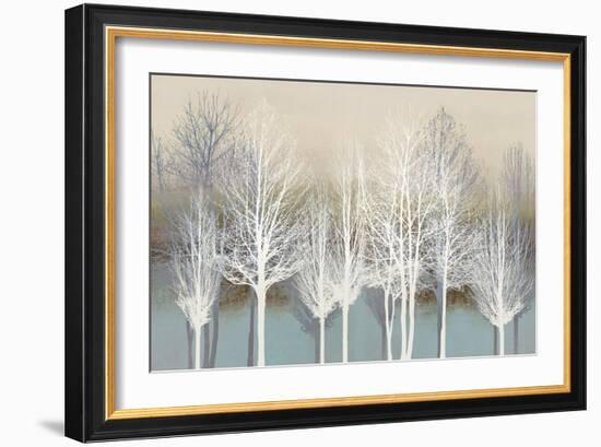 Trees on Aqua-Kate Bennett-Framed Art Print