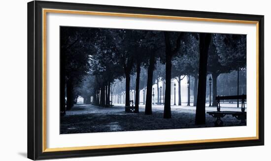 Trees on both sides of a walkway, Champs Elysees, Paris, France-null-Framed Photographic Print