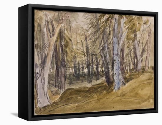 Trees on Box Hill-David Cox-Framed Premier Image Canvas