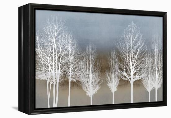 Trees on Brown and Blue-Kate Bennett-Framed Stretched Canvas