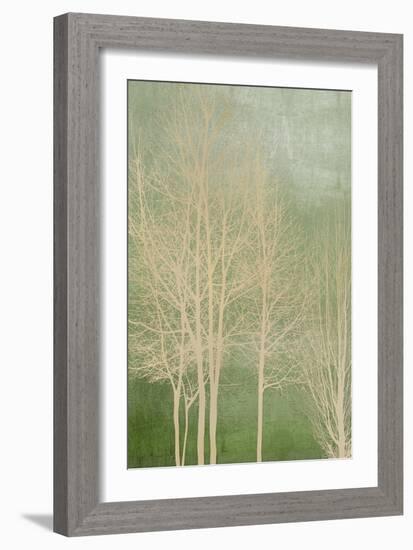 Trees on Green Panel I-Kate Bennett-Framed Art Print