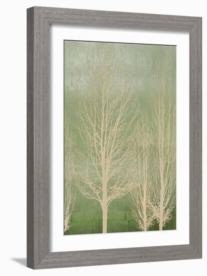 Trees on Green Panel II-Kate Bennett-Framed Art Print