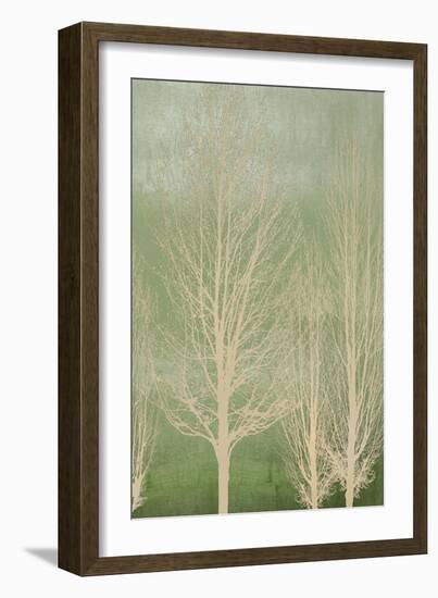 Trees on Green Panel II-Kate Bennett-Framed Art Print