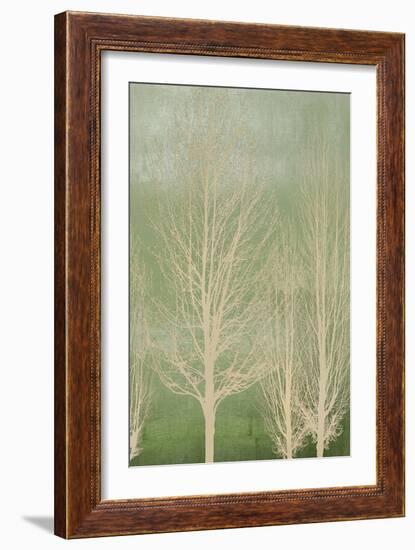 Trees on Green Panel II-Kate Bennett-Framed Art Print