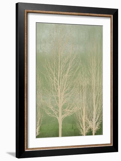 Trees on Green Panel II-Kate Bennett-Framed Art Print