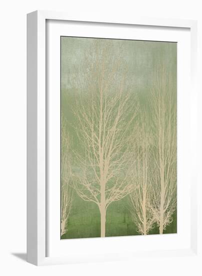 Trees on Green Panel II-Kate Bennett-Framed Art Print