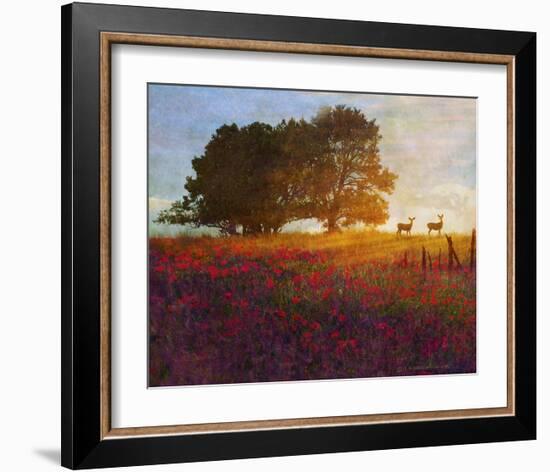 Trees, Poppies and Deer III-Chris Vest-Framed Art Print