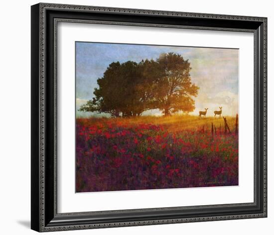 Trees, Poppies and Deer III-Chris Vest-Framed Art Print