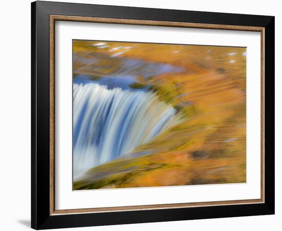 Trees Reflect in Cascade above Bond Falls on the Middle Fork of the Ontonagon River near Paulding I-Julianne Eggers-Framed Photographic Print