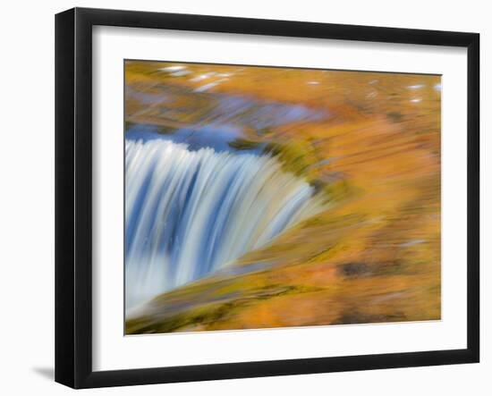 Trees Reflect in Cascade above Bond Falls on the Middle Fork of the Ontonagon River near Paulding I-Julianne Eggers-Framed Photographic Print