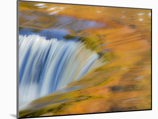 Trees Reflect in Cascade above Bond Falls on the Middle Fork of the Ontonagon River near Paulding I-Julianne Eggers-Mounted Photographic Print