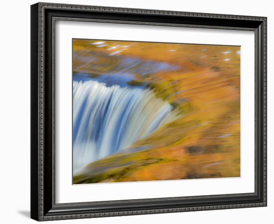 Trees Reflect in Cascade above Bond Falls on the Middle Fork of the Ontonagon River near Paulding I-Julianne Eggers-Framed Photographic Print