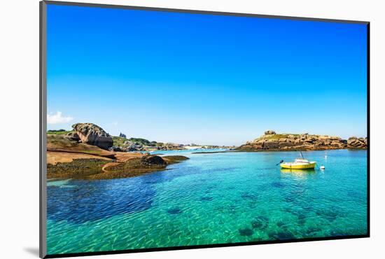 Tregastel, Boat in Fishing Port. Pink Granite Coast, Brittany, France.-stevanzz-Mounted Photographic Print