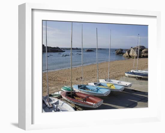 Tregastel, Cote De Granit Rose, Cotes d'Armor, Brittany, France-David Hughes-Framed Photographic Print