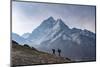 Trekkers Climb a Small Peak Above Dingboche in the Everest Region in Time to See the Sunrise-Alex Treadway-Mounted Photographic Print