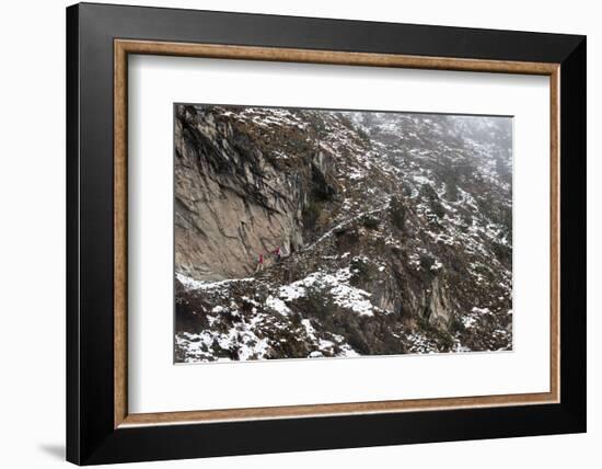 Trekkers Make their Way Along an Alternative Route Via Photse to Everest Base Camp, Himalayas-Alex Treadway-Framed Photographic Print