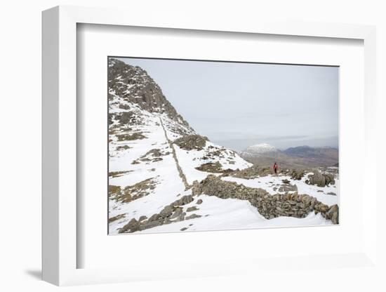 Trekking the Trail Towards Tryfan in Snowdonia, Wales, United Kingdom, Europe-Alex Treadway-Framed Photographic Print