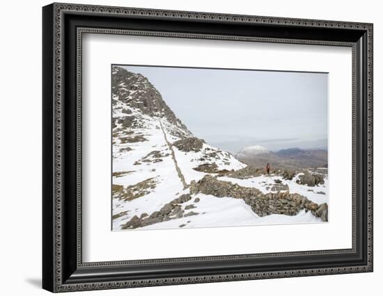 Trekking the Trail Towards Tryfan in Snowdonia, Wales, United Kingdom, Europe-Alex Treadway-Framed Photographic Print