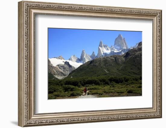Trekking under Monte Fitz Roy, El Chalten, Argentine Patagonia, Argentina, South America-David Pickford-Framed Photographic Print
