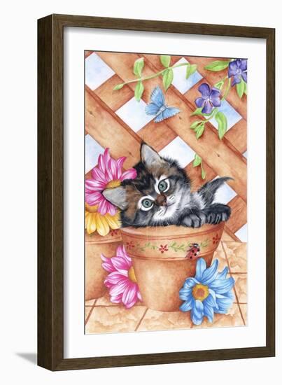 Trellis Kitty-Karen Middleton-Framed Giclee Print