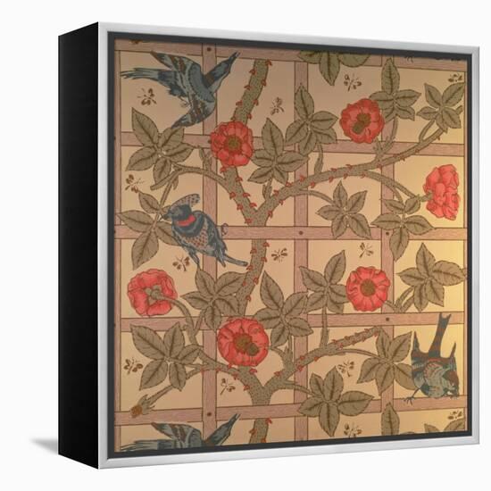 "Trellis" Wallpaper Design, 1864-William Morris-Framed Premier Image Canvas