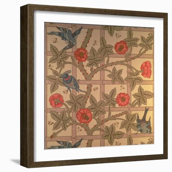 "Trellis" Wallpaper Design, 1864-William Morris-Framed Giclee Print