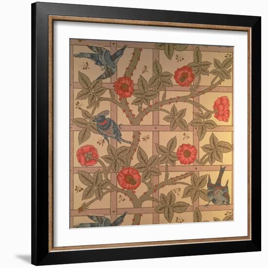 "Trellis" Wallpaper Design, 1864-William Morris-Framed Giclee Print