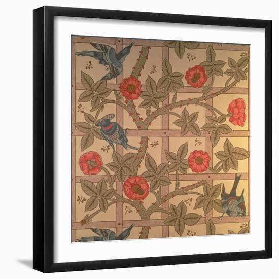 "Trellis" Wallpaper Design, 1864-William Morris-Framed Giclee Print