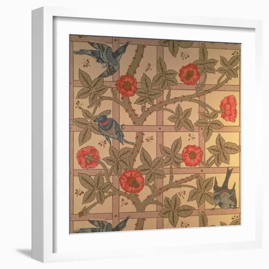 "Trellis" Wallpaper Design, 1864-William Morris-Framed Giclee Print