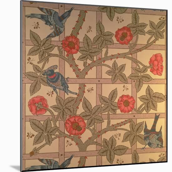 "Trellis" Wallpaper Design, 1864-William Morris-Mounted Giclee Print