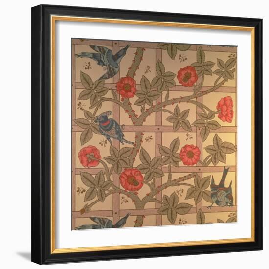 "Trellis" Wallpaper Design, 1864-William Morris-Framed Giclee Print