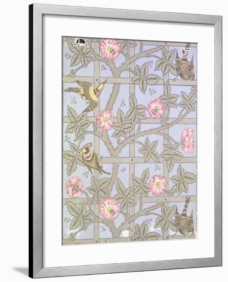 "Trellis" Wallpaper Design, 1864-William Morris-Framed Giclee Print