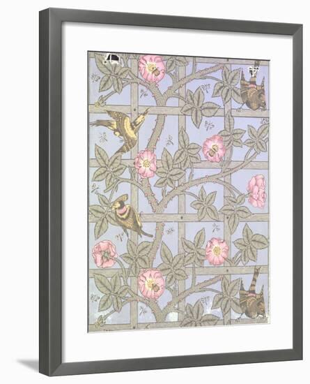 "Trellis" Wallpaper Design, 1864-William Morris-Framed Giclee Print