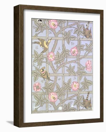 "Trellis" Wallpaper Design, 1864-William Morris-Framed Giclee Print