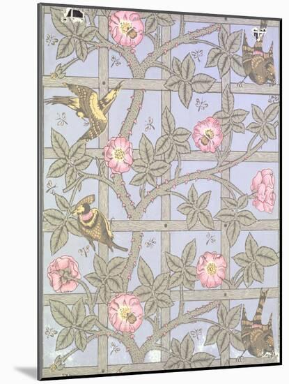 "Trellis" Wallpaper Design, 1864-William Morris-Mounted Giclee Print