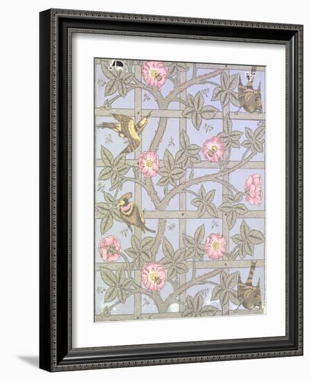 "Trellis" Wallpaper Design, 1864-William Morris-Framed Giclee Print