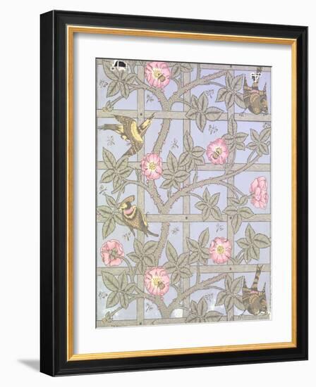 "Trellis" Wallpaper Design, 1864-William Morris-Framed Giclee Print