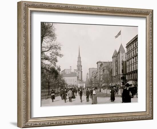 Tremont Street, Mall, Boston, Mass.-null-Framed Photo