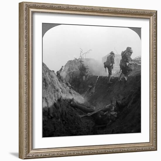 Trench Warfare on the Hindenburg Line, Bellicourt, France, World War I, 1917-1918-null-Framed Photographic Print