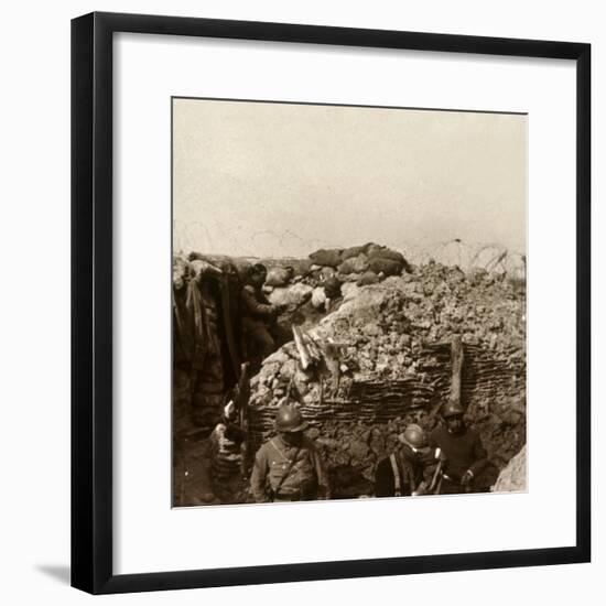 Trenches, Champagne, northern France, c1914-c1918-Unknown-Framed Photographic Print