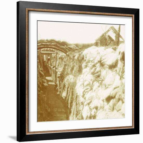 Trenches, front line, Diksmuide, Belgium, c1914-c1918-Unknown-Framed Photographic Print