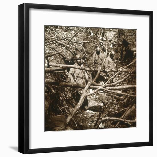 Trenches in front of Fort Souville, northern France, c1914-c1918-Unknown-Framed Photographic Print