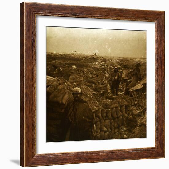 Trenches on the front line, Moulin de Souain, northern France, c1915-Unknown-Framed Photographic Print